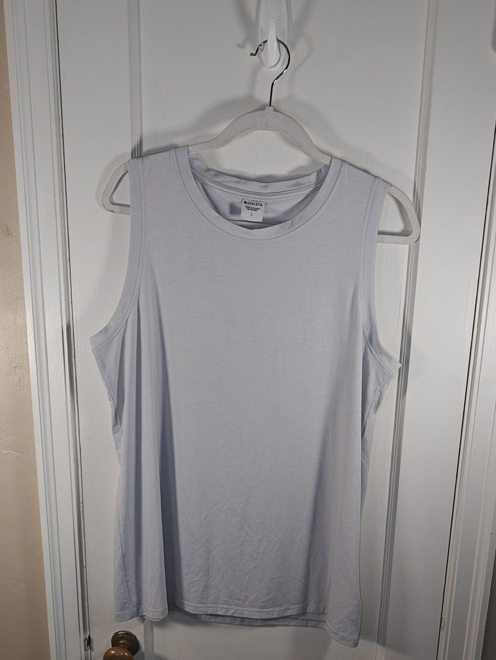 Athleta White Sleeveless Crew Tank